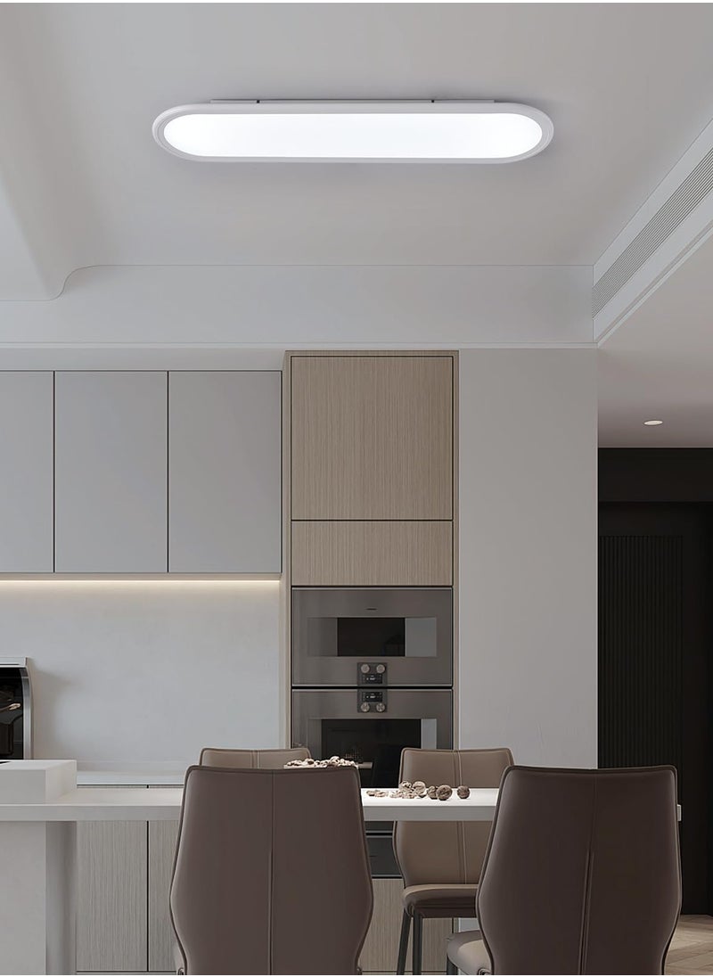Ganeed 70cm LED Ceiling Light,Full Spectrum Linear Ceiling Lamps,6500K Cool White Modern Ultra Thin Low Profile Light Fixture for Bedroom Kitchen Study Room Hallway,White/36W  - Image 2