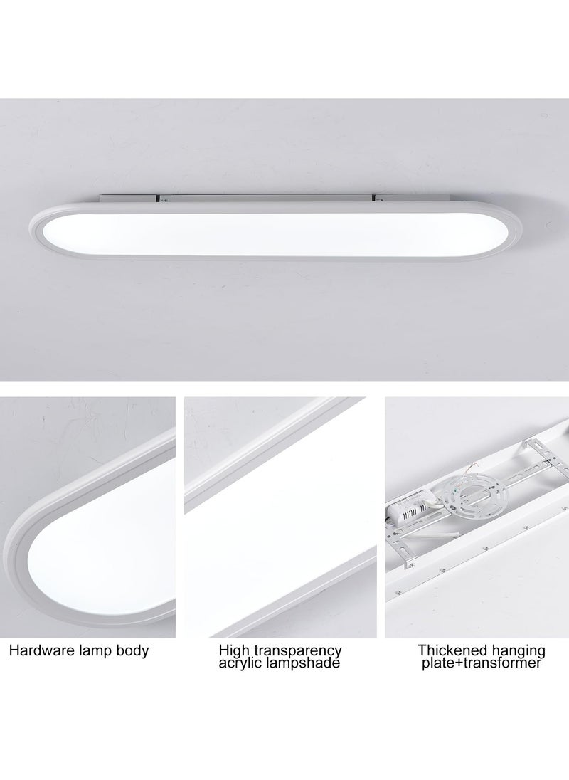 Ganeed 70cm LED Ceiling Light,Full Spectrum Linear Ceiling Lamps,6500K Cool White Modern Ultra Thin Low Profile Light Fixture for Bedroom Kitchen Study Room Hallway,White/36W  - Image 5