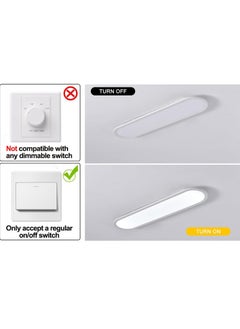 Ganeed 70cm LED Ceiling Light,Full Spectrum Linear Ceiling Lamps,6500K Cool White Modern Ultra Thin Low Profile Light Fixture for Bedroom Kitchen Study Room Hallway,White/36W  - Image 4