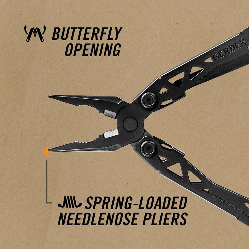 Gerber أداة متعددة الاستخدامات NXT EDC 15 في 1، سكين جيب، كماشة ذات أنف إبرة ومجرد سلك للتخييم والبقاء، أسود - Image 3