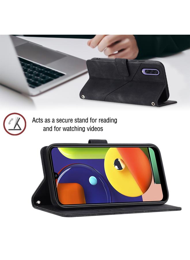 S-TOP Case For Samsung Galaxy A50 / A30s / A50s Skin-feel Embossed Leather Phone Case - Image 4