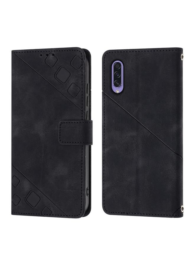 S-TOP Case For Samsung Galaxy A50 / A30s / A50s Skin-feel Embossed Leather Phone Case - Image 2