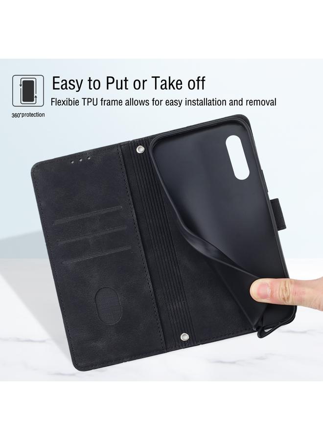 S-TOP Case For Samsung Galaxy A50 / A30s / A50s Skin-feel Embossed Leather Phone Case - Image 5