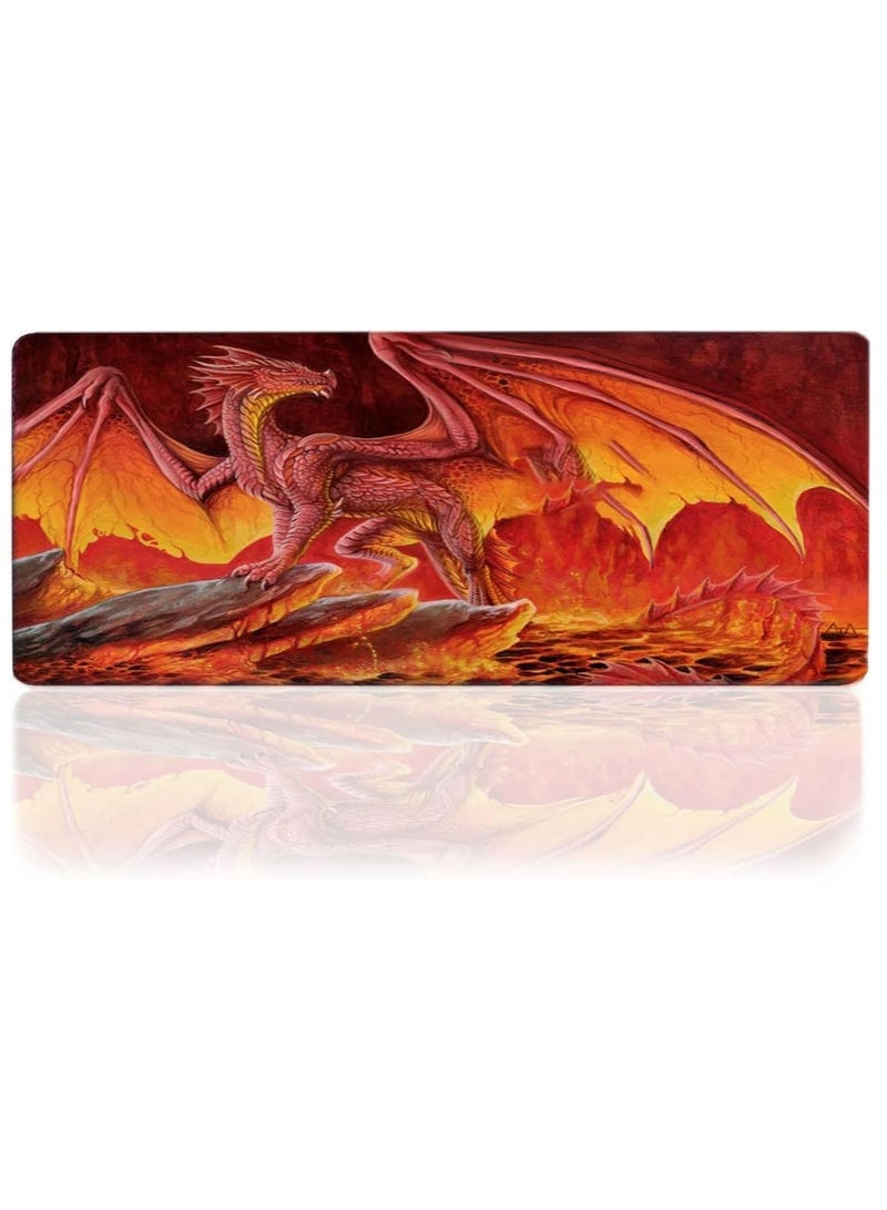 Dragon - Stitched Edges Anti-slip rubber base - Optimized for all mouse sensitivities and sensors - speedy mouse movements Gaming Mouse Pad Size -(70X30 CM) - Image 1