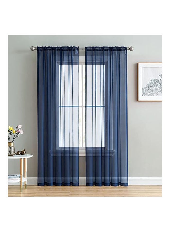  انتكس بيت الستائر ستائر شيفون انيقة من قماش الفوال الناعم الفاخر مع تصميم جيب للعمود - Image 1