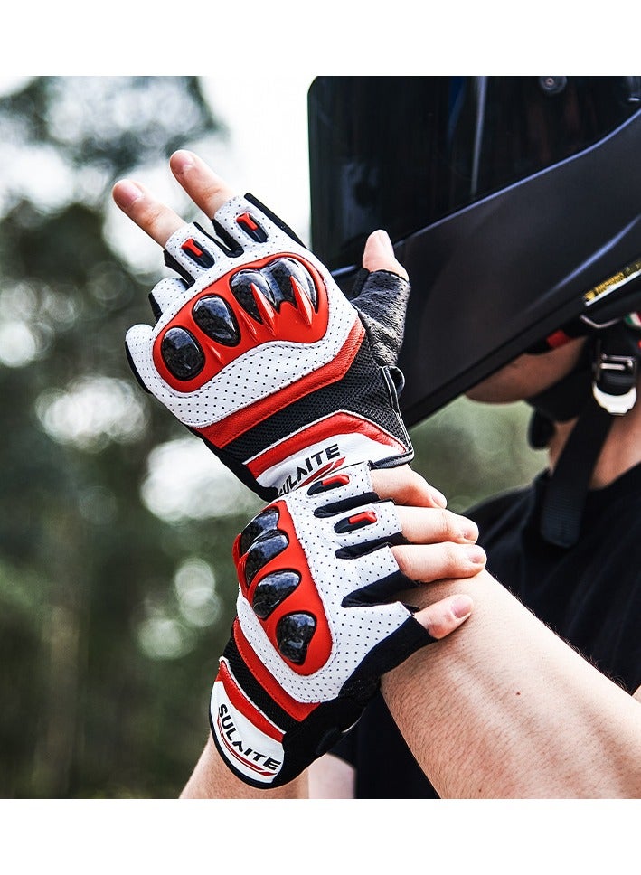 سولايت قفازات ركوب الدراجات النارية Sulaite G7 ترقية 3K ألياف الكربون مكافحة السقوط مزدوجة إصبع شاشة لمس إصبع كامل ونصف إصبع قفازات السفر الدراجات النارية - Image 1