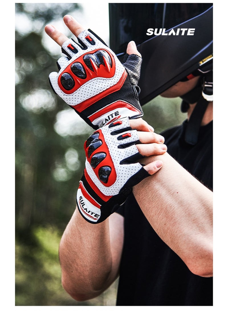 سولايت قفازات ركوب الدراجات النارية Sulaite G7 ترقية 3K ألياف الكربون مكافحة السقوط مزدوجة إصبع شاشة لمس إصبع كامل ونصف إصبع قفازات السفر الدراجات النارية - Image 3