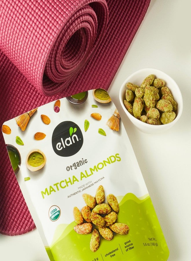 Elan Organic Matcha Almonds, 5.6 oz, Non-GMO, Gluten-Free, Vegan, Kosher, Superfood Infused Nuts (Roasted Almonds, Coconut, Matcha Green Tea Powder), Source of Antioxidants (Vitamin A) - Image 3