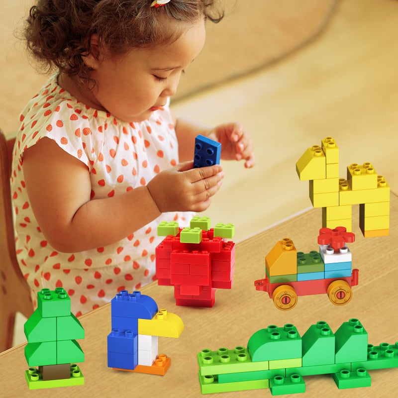 Cutedeer 138 Piece Building Blocks for Kids Toddlers, Classic Big Bricks Set Compatible with All Major Brands, STEM Large Building Toys with Gift Box for All Ages Boys Girls - Image 3