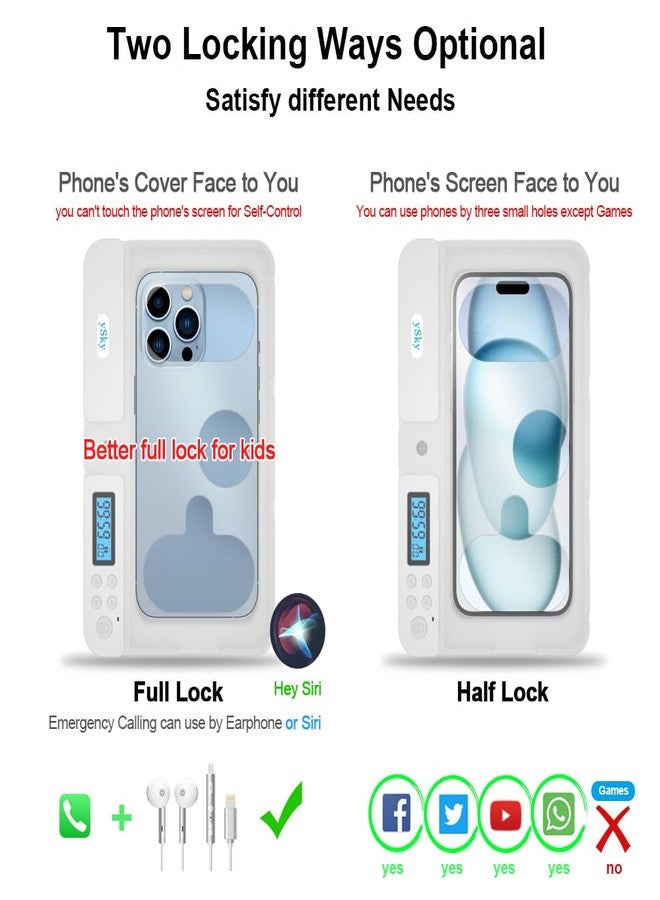 ySky Portable Phone Lock Box with Timer for iPhone and Android Phones, Self-Control Timed Phone Jail Locker to Help Kids,Students, Adults Focus Back, Unplug from Phones Boost Your Mental Wellness - Image 2