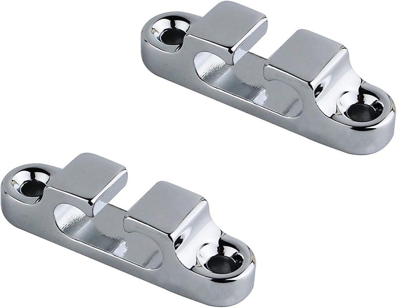 guyker 2Pcs 2-String Retainer/String Guide for Electric Bass Head Retainer String Tree String Buckle Guide Groove Bass String SR4, Chrome - Image 1