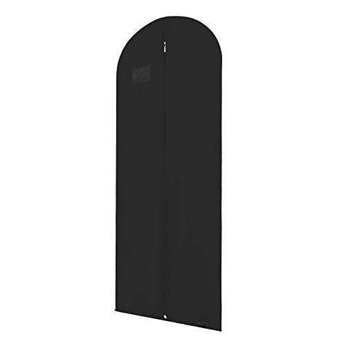 HANGERWORLD 60" Dress Bag, Garment Bags for Storage Hanging Clothes Suit Cover (3, Black) - Image 2