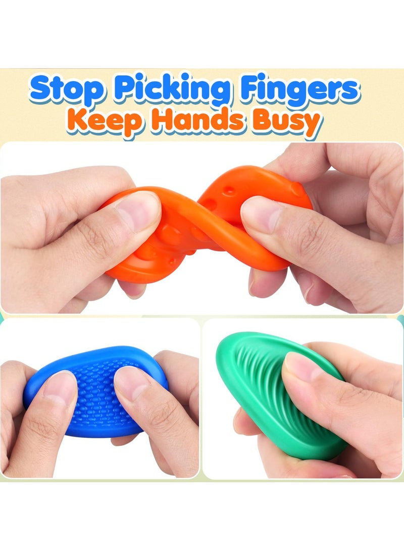 Calming Sensory Toys for Fun  Learning, Safely Designed Stress Relief Stone Toy, Soft Textured Worry Stone for Autism Kids, Baby Sensory Toys, Brightly Colored Montessori Bath Toys for Babies 3-12 M - Image 3