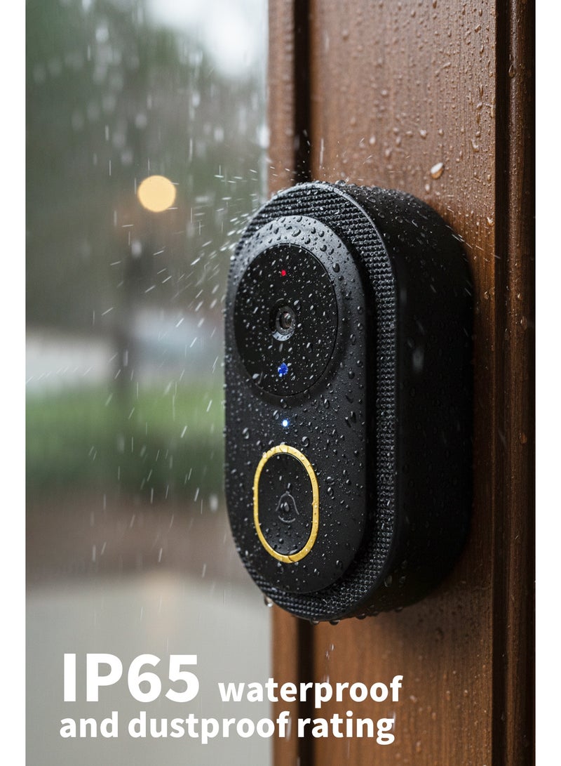 Bcarenest Smart wireless doorbell, APP control, IP65 waterproof, built-in lithium battery. Features include night mode, real-time voice changer, free cloud storage, and ultra-long standby time. - Image 3