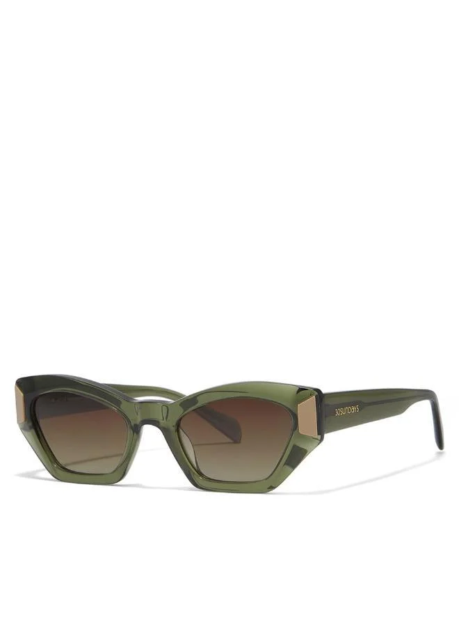 30Sundays 30Sundays Falera Women's Cat Eye Sunglasses, Green/Brown