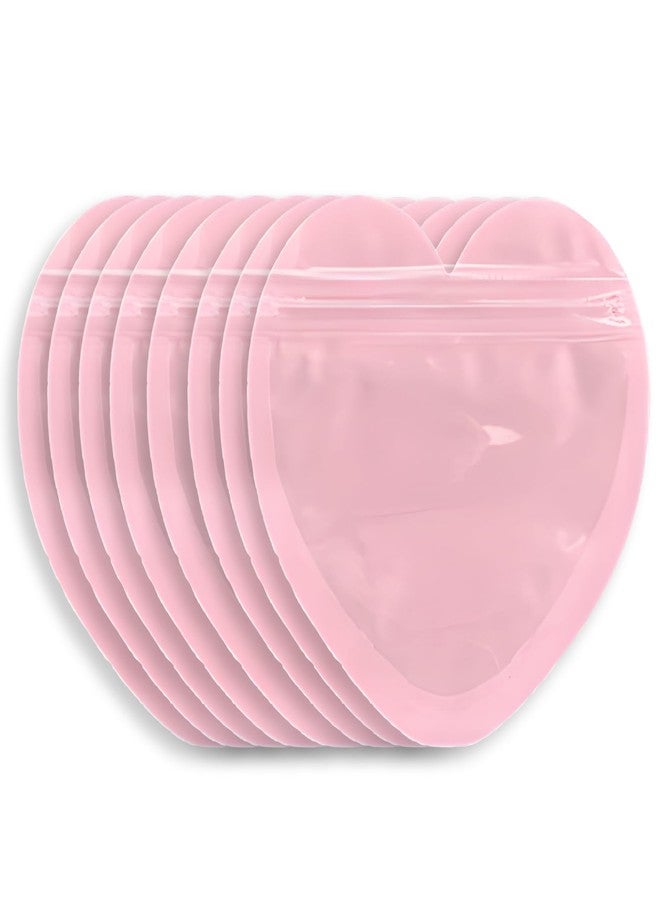 SCORYULE 100 PCS Heart-Shaped Jewelry Bags Clear Resealable Packaging Bags for Small Business Supplies Cute Small Plastic Color Ziplock Baggies for Earring Jewelry Small Trinkets Party Favors - Image 1