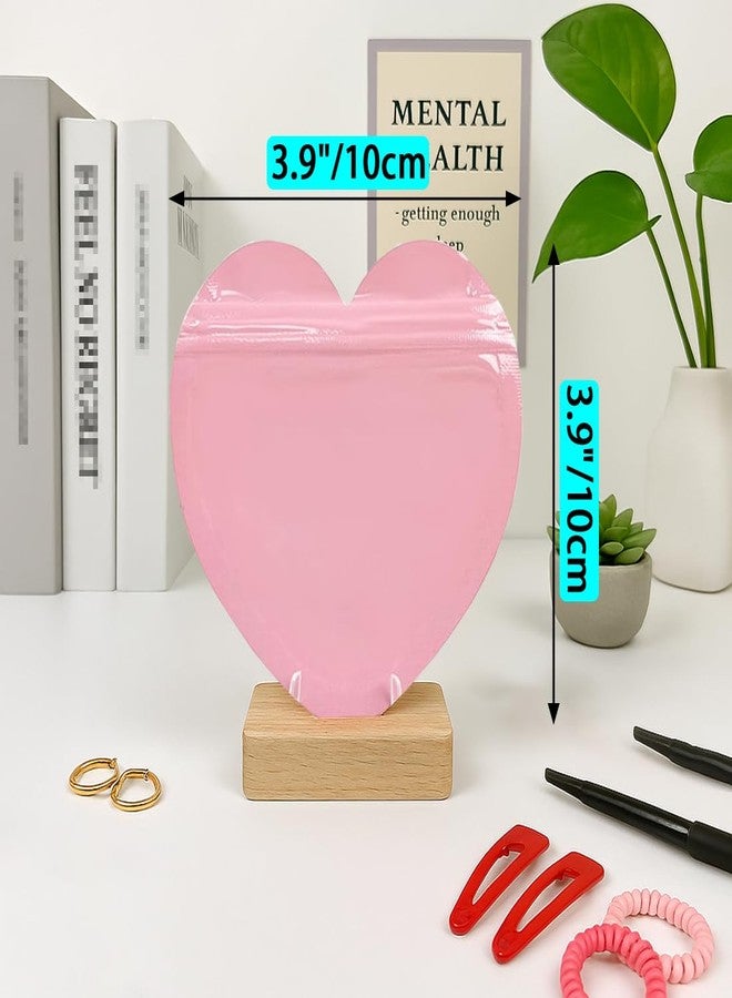 SCORYULE 100 PCS Heart-Shaped Jewelry Bags Clear Resealable Packaging Bags for Small Business Supplies Cute Small Plastic Color Ziplock Baggies for Earring Jewelry Small Trinkets Party Favors - Image 2