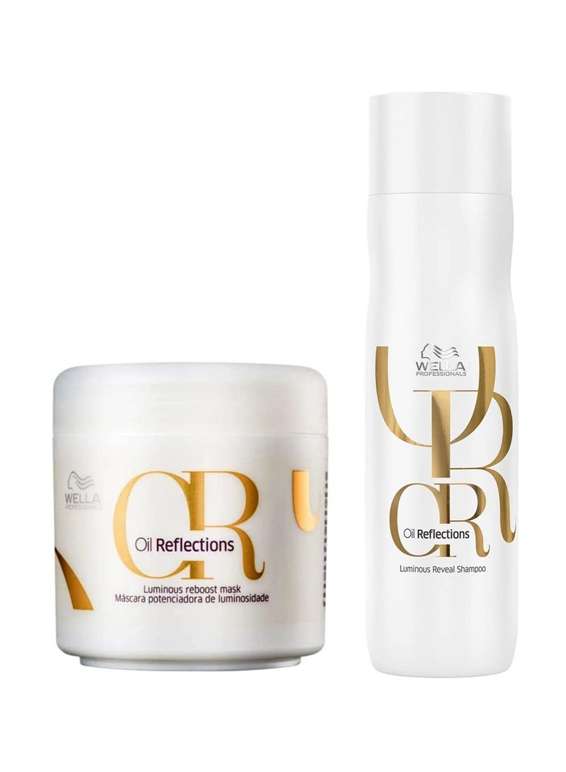 Wella Professionals Oil Reflections Reveal Shampoo 250 ml and Reebost Mask 150ml Pack Of 2 - Image 1
