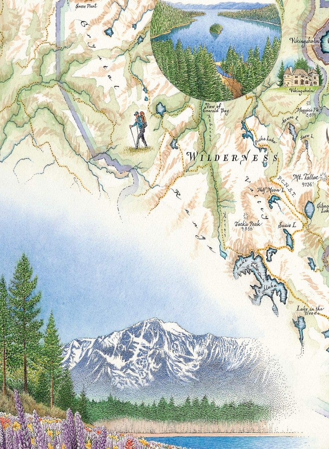 Xplorer Maps Lake Tahoe Map Poster - 18x24 Vintage-Style Lithographic Print with Soy-Based Inks - Made in USA - Image 3
