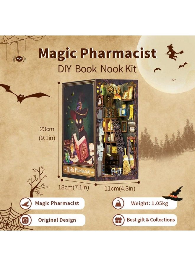 Fsolis طقم زاوية الكتاب DIY طقم منزل دمى مصغر ديكور كتاب حوامل كتب إدراج زاوية الكتاب نموذج ديوراما ثلاثي الأبعاد طقم مينيابري ستريت للديكور المنزلي (Sz05) - Image 5