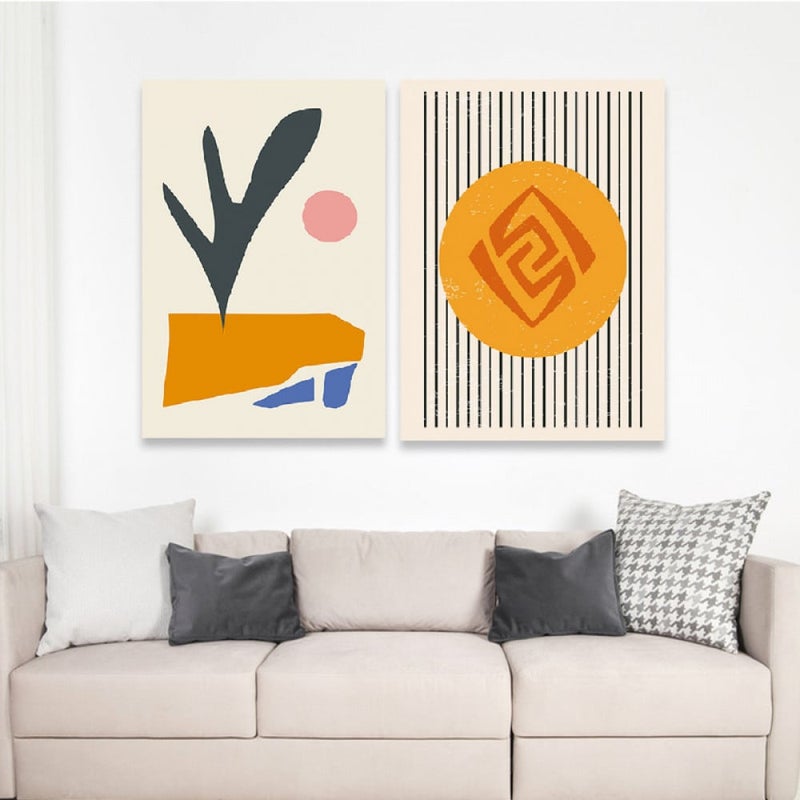 Marktna A double canvas painting with a modern design, total size 100 x 70 cm - Image 1