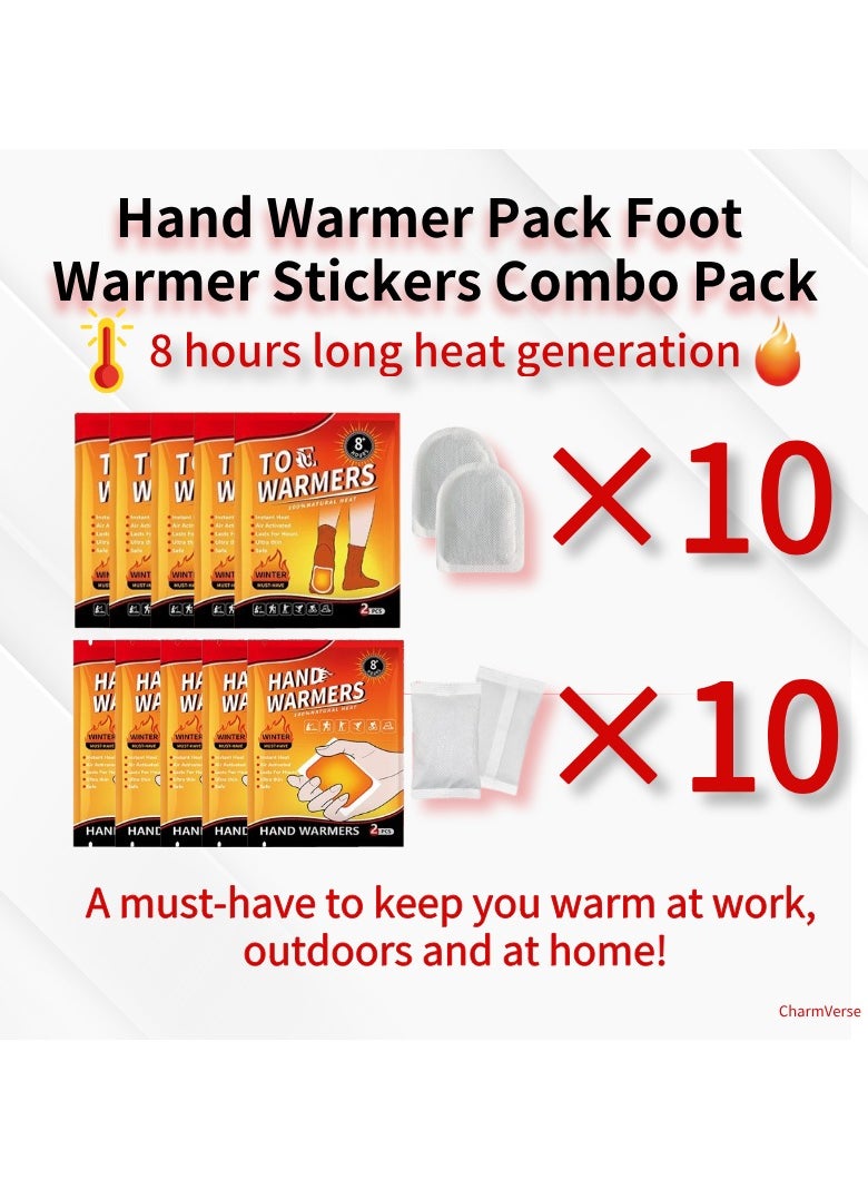 Generic 10 Hand Warmers 10 Foot Warmers Combo Pack - Instant portable warmth for winter, outdoors and travelling in the UAE.  - Image 1