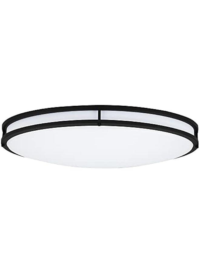 Arabest 24 Inch Oval LED Matte Black Flush Mount Ceiling Light Fixture for Kitchen, Bedroom, Bathroom, Hallway. Dimmable with 2800 Lumens. 3 Color Temperatures: 3000K, 4000K, 5000K. Model: EV1424C3C-43  - Image 1