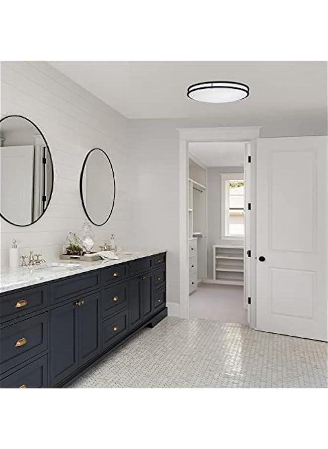 Arabest 24 Inch Oval LED Matte Black Flush Mount Ceiling Light Fixture for Kitchen, Bedroom, Bathroom, Hallway. Dimmable with 2800 Lumens. 3 Color Temperatures: 3000K, 4000K, 5000K. Model: EV1424C3C-43  - Image 4