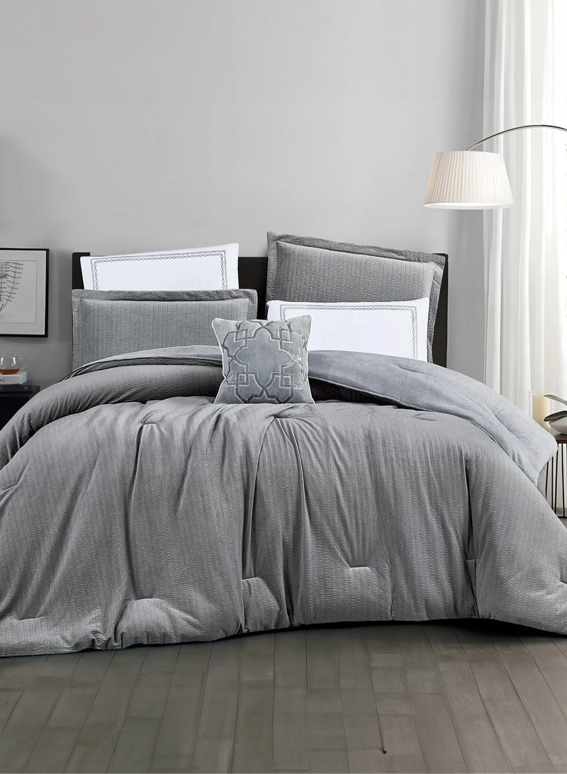 NADAV Lumi Winter Comforter Set – Double,  Grey , 7 Pieces - Image 1