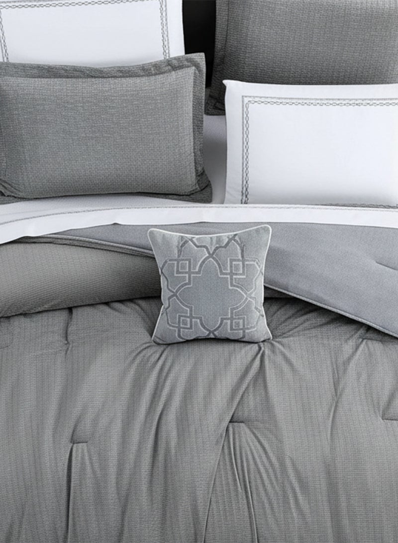 NADAV Lumi Winter Comforter Set – Double,  Grey , 7 Pieces - Image 3