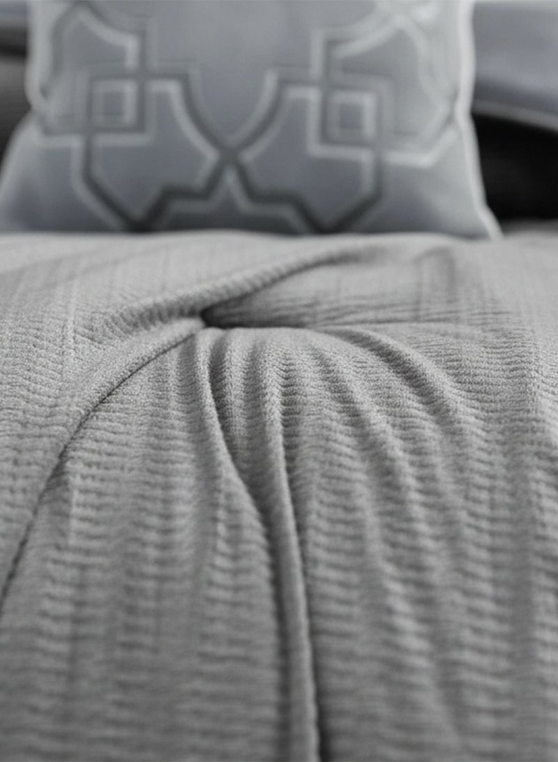 NADAV Lumi Winter Comforter Set – Double,  Grey , 7 Pieces - Image 5