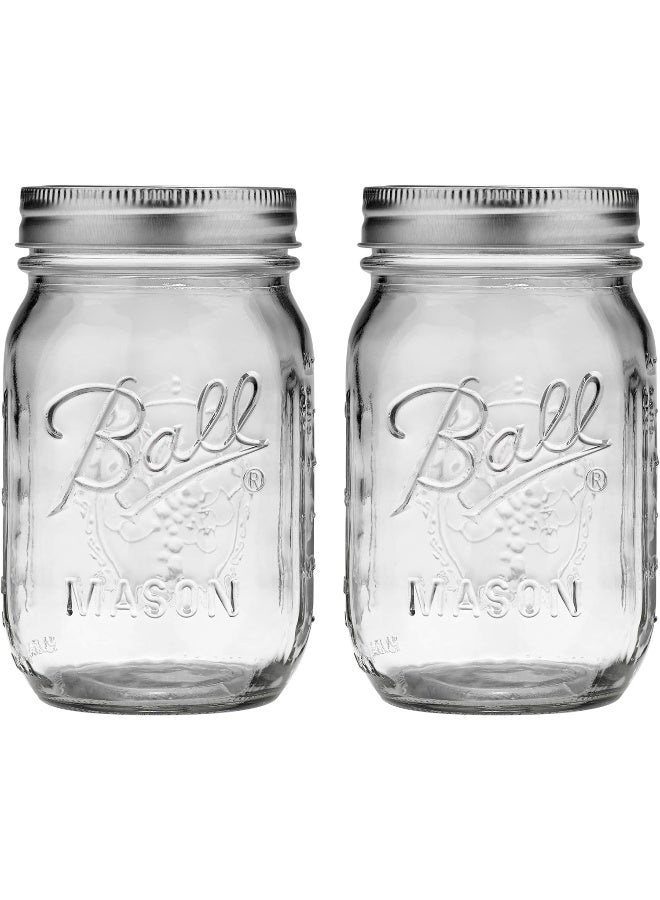 Ball Pint Jar, Regular Mouth, 16 Oz 2 Count, 2 Count (Pack Of 1)  - Image 3