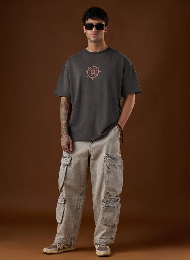 The Souled Store  The Souled Store Men's Oversized Mythology Grey T-Shirt  | Best Price UAE