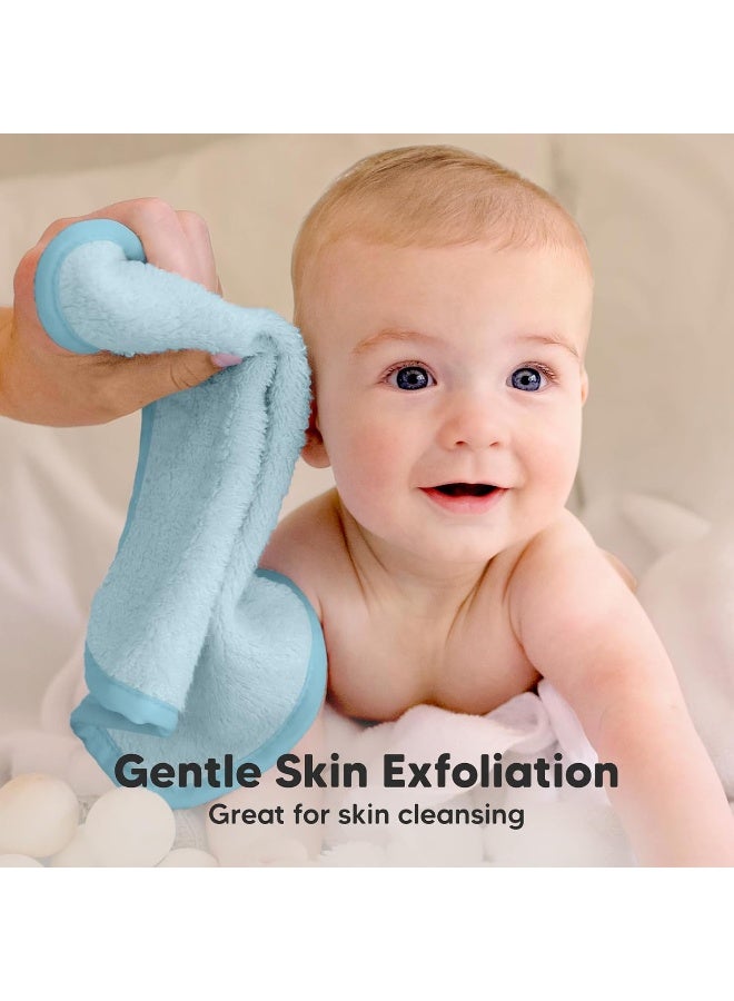 KeaBabies 6-Pack Baby Washcloths - Soft Absorbent Viscose from Bamboo Wash Cloths for Babies, Kids, Toddlers, Infant, Newborn Bath Towels, Gentle on Sensitive Skin, 10x10 Reusable face Towels (Bravo Blue) - Image 2