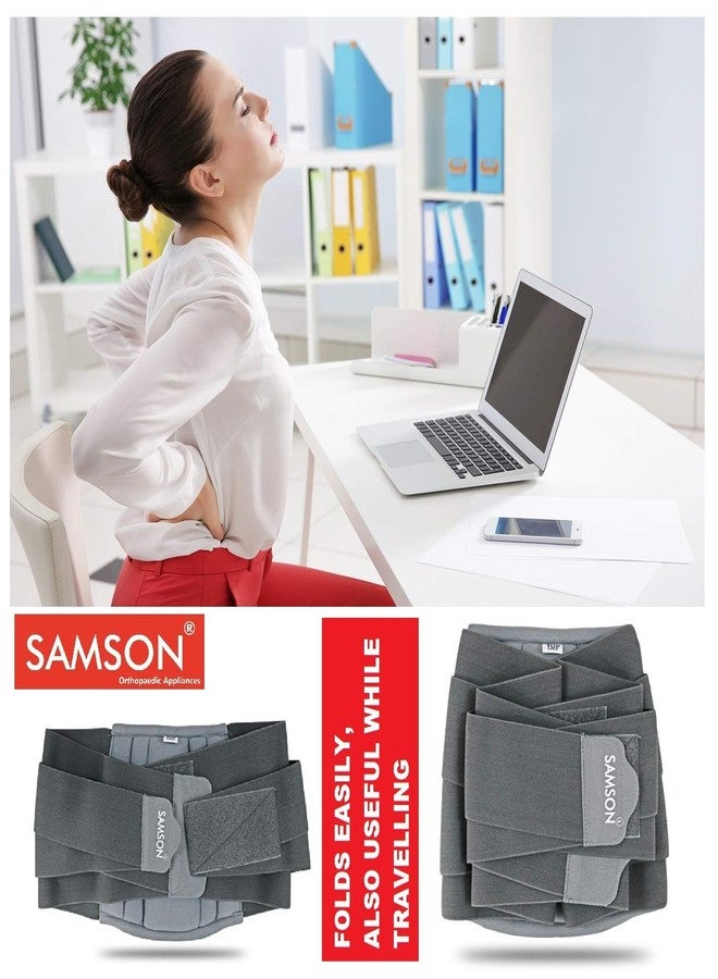 Samson Orthotics Light Weight, Long Life, Custom Fit Double Support Lumbo Sacral Belt for Vertebral Fractures, Spinal Injuries, Lumbar Spondylitis and Postural Fatigue for Women and Men, Medium/32-36" - Image 3