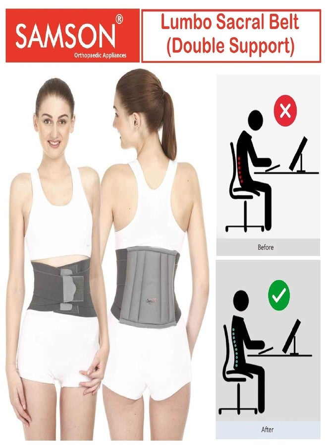 Samson Orthotics Light Weight, Long Life, Custom Fit Double Support Lumbo Sacral Belt for Vertebral Fractures, Spinal Injuries, Lumbar Spondylitis and Postural Fatigue for Women and Men, Medium/32-36" - Image 2