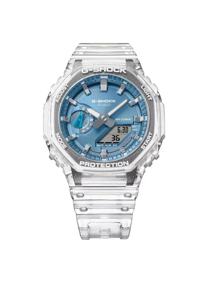 G-SHOCK Analog-Digital Watch GA-2100BM-7A2DR, 45.4 mm Blue Dial, Carbon-Core Guard Resin Case & Strap, Shock-Resistant, 200 m WR - Image 5