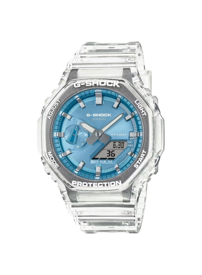 G-SHOCK Analog-Digital Watch GA-2100BM-7A2DR, 45.4 mm Blue Dial, Carbon-Core Guard Resin Case & Strap, Shock-Resistant, 200 m WR - Image 2