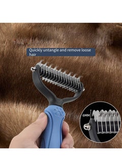 ARNOTEC Pet Dematting Tool Comb Grooming Brush Double Sided Undercoat Rake Comb Effective Knots Removing Tool Safe Dog Detangler & Cat Brush for Matted Hair/Fur Stainless Steel Pet Knotted Hair Removal Comb  - Image 2
