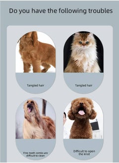 ARNOTEC Pet Dematting Tool Comb Grooming Brush Double Sided Undercoat Rake Comb Effective Knots Removing Tool Safe Dog Detangler & Cat Brush for Matted Hair/Fur Stainless Steel Pet Knotted Hair Removal Comb  - Image 3