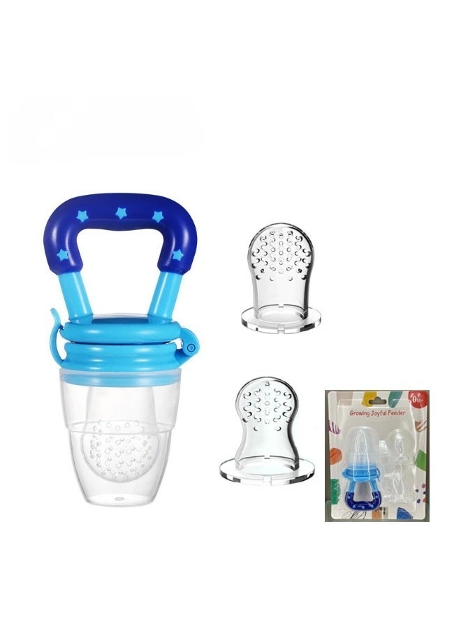 1 Piece Soft Silicone Fresh Food Teething Feeder Pacifier BPA Free Mesh Design for Baby Led Weaning Safe Chewable Teether for Infants 6 to 24 Months Blue Color - Image 5