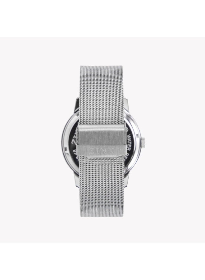 زنك ساعة زينك للرجال من الفولاذ المقاوم للصدأ، تناظرية، فضية | ZK126G5MS-16 - Image 4