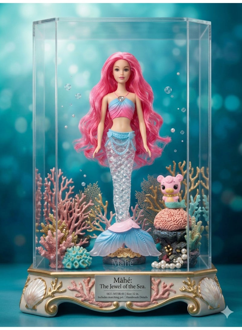 🧜‍♀️ عروسة حورية البحر المضيئة والمغنية – تصميم ساحر بذيل لامع وشعر طويل ناعم يجذب أنظار الأطفال. ✨🎶 💖 تعمل بزر تشغيل بسيط لتضيء وتغني فورًا، لتمنح طفلتك لحظات لعب مليئة بالمرح والخيال. - Image 1