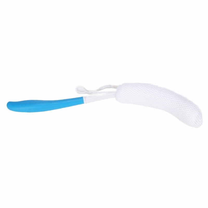 Exfoliating Shower Brush: Long Curved Handle - Removable Soft Sponge Head Ergonomic Design for Hard-to-Reach Body Cleaning & Gentle Exfoliation - Image 4