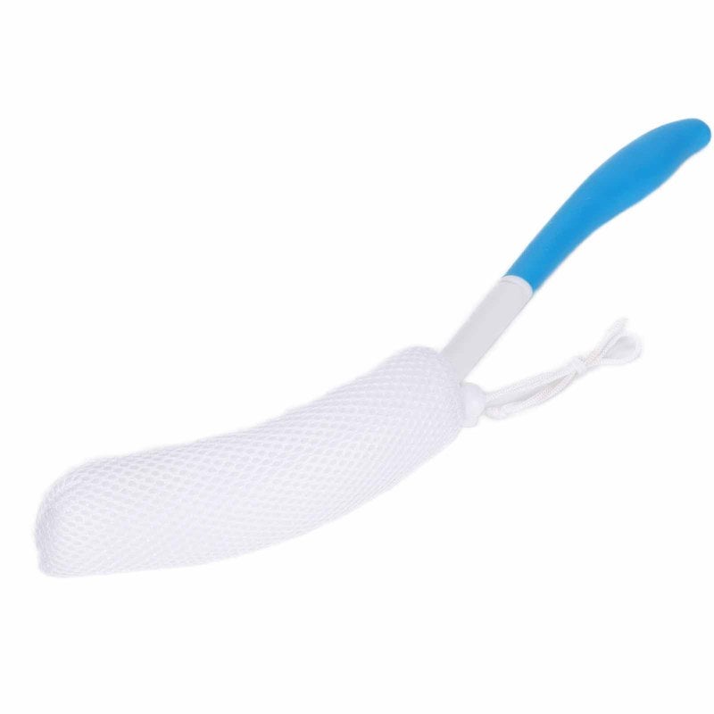 Exfoliating Shower Brush: Long Curved Handle - Removable Soft Sponge Head Ergonomic Design for Hard-to-Reach Body Cleaning & Gentle Exfoliation - Image 3