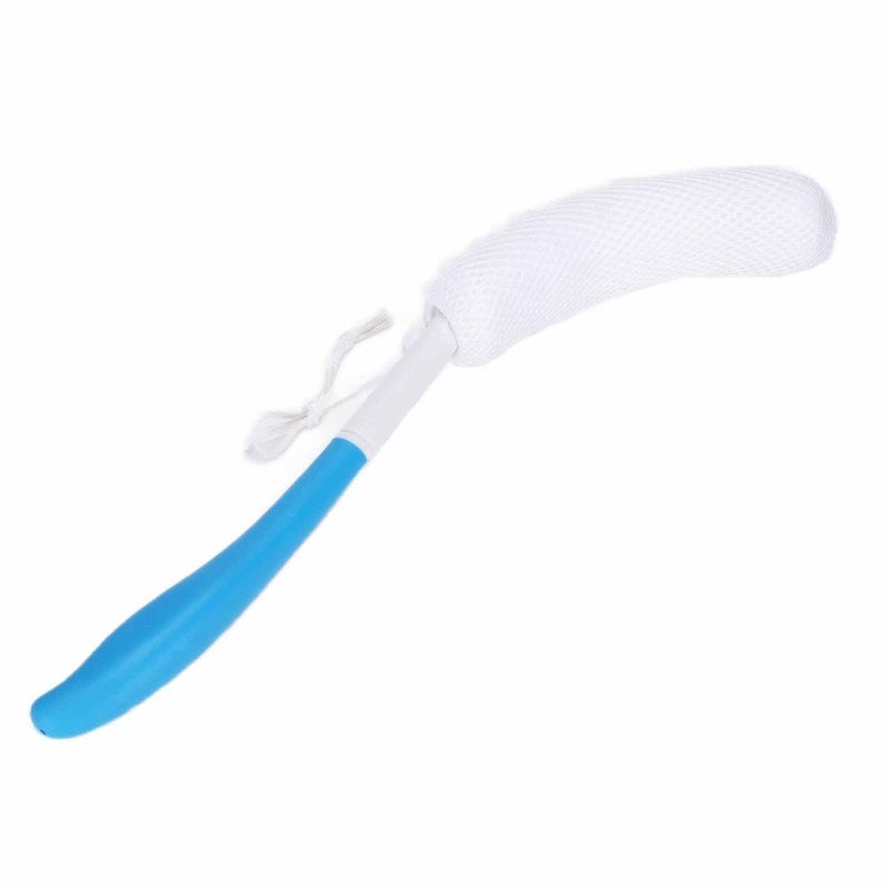 Exfoliating Shower Brush: Long Curved Handle - Removable Soft Sponge Head Ergonomic Design for Hard-to-Reach Body Cleaning & Gentle Exfoliation - Image 1