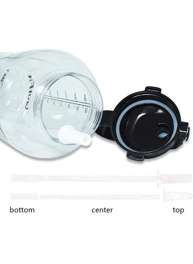 Delzon 2 liter Water Bottle With Strap, Straw And Bpa Free Material Leackproof Sipper Water Bottle For Gym, Yoga, And Any Other Activities - Black, Plastic, Pack Of 1 - Image 5