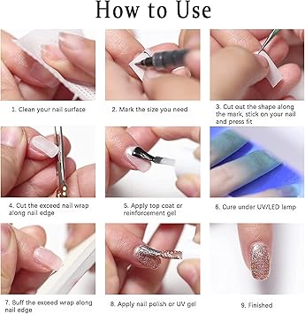 no لاصق ألياف زجاجية لإصلاح الأظافر رقم 4، لفة ذاتية اللصق، مضاد للتلف، أداة فن الأظافر لتقوية وتدعيم الأظافر، للاستخدام المنزلي أو في الصالون - Image 5