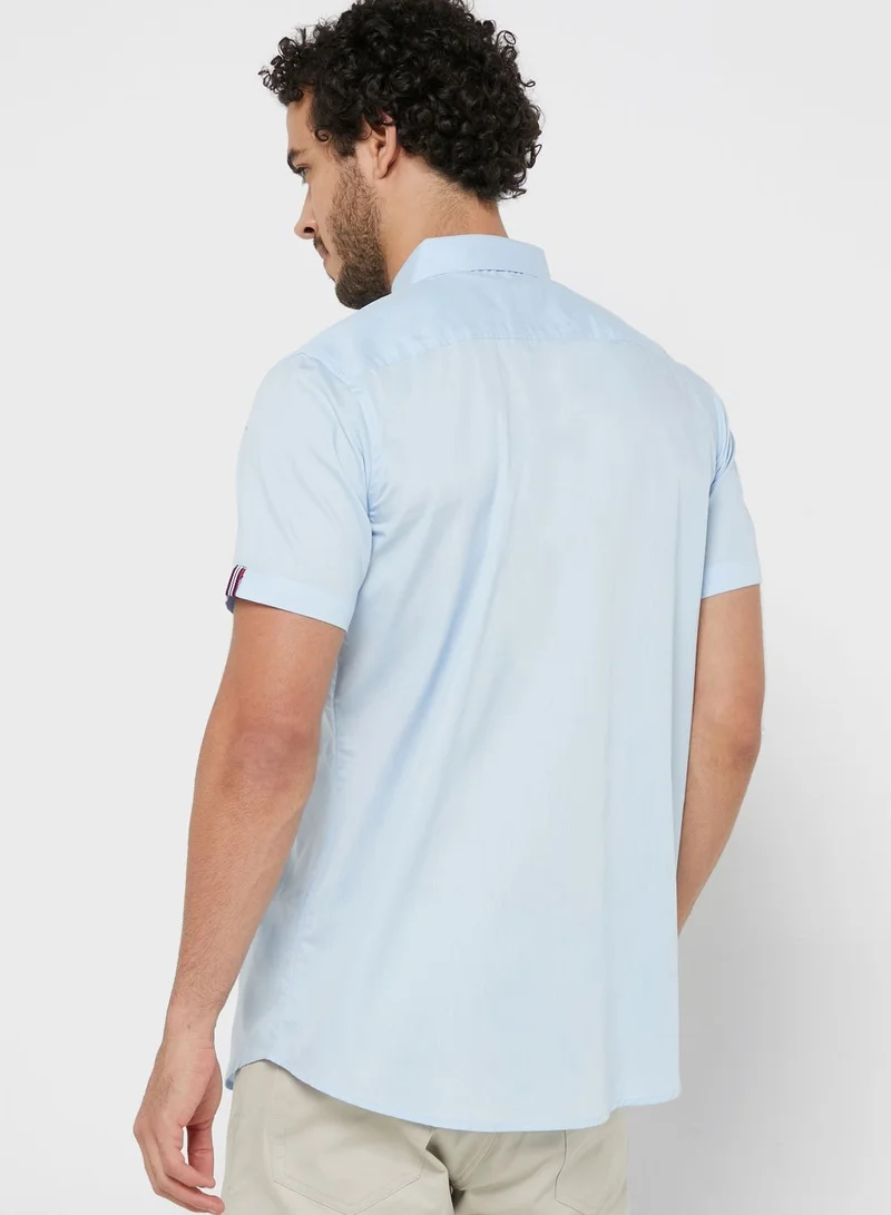 Robert Wood Cutway Collar Regular Half Sleeve With Turn Up