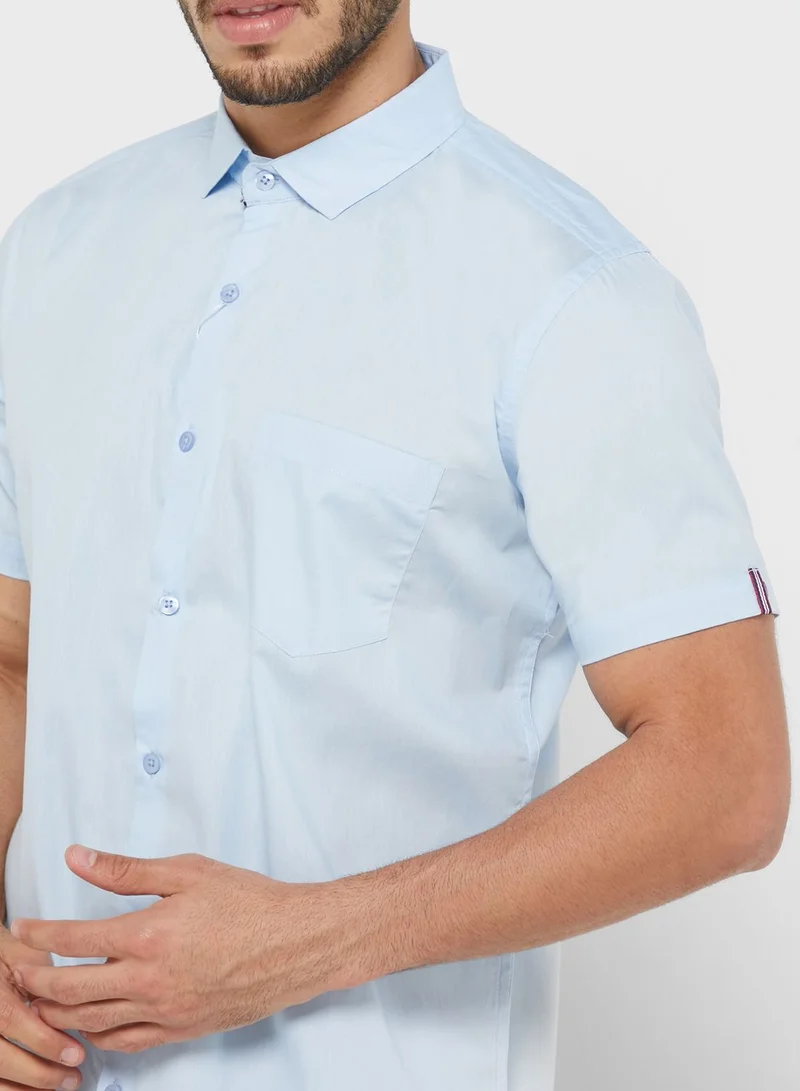 Robert Wood Cutway Collar Regular Half Sleeve With Turn Up